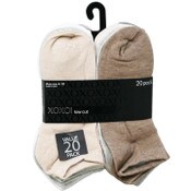 Wholesale - 20pk LADIES XOXO LOW CUT NC SOCKS ASST COLOR SIZE 4-10 C/P 48, UPC: 662239101936